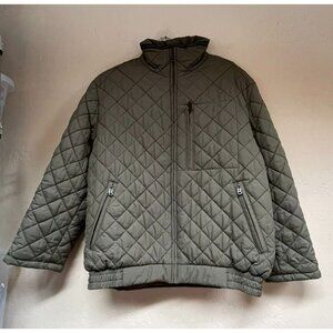 Bogner Quilted Bomber Ski Jacket Women's Size US 40 Green High Neck  Zip Pockets